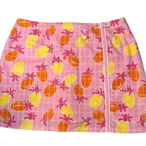 Lilly Pulitzer Skirt Skort Pink Spanish Tile Pineapple Pattern Vintage Size 8